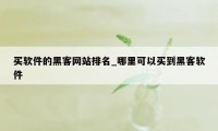 买软件的黑客网站排名_哪里可以买到黑客软件