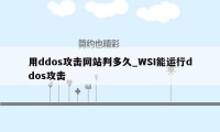 用ddos攻击网站判多久_WSI能运行ddos攻击