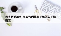 黑客代码apk_黑客代码教程手机怎么下载安装