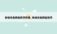有啥攻击网站软件好用_有啥攻击网站软件