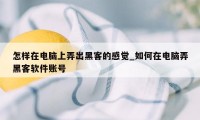 怎样在电脑上弄出黑客的感觉_如何在电脑弄黑客软件账号