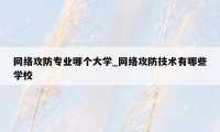 网络攻防专业哪个大学_网络攻防技术有哪些学校