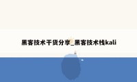 黑客技术干货分享_黑客技术栈kali