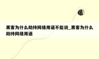 黑客为什么劫持网络用语不能说_黑客为什么劫持网络用语