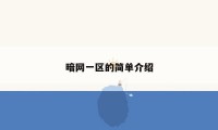 暗网一区的简单介绍