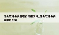 什么软件会内置端口扫描文件_什么软件会内置端口扫描