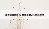 黑客盗网络密码_黑客盗取wifi密码教程