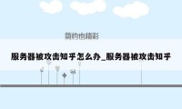 服务器被攻击知乎怎么办_服务器被攻击知乎