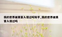 我的世界被黑客入侵过吗知乎_我的世界被黑客入侵过吗