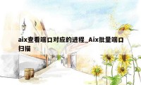 aix查看端口对应的进程_Aix批量端口扫描