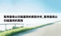 服务器端口扫描漏洞的原因分析_服务器端口扫描漏洞的原因