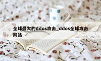 全球最大的ddos攻击_ddos全球攻击网站