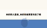 米的敌人是谁_米的也被黑客攻击了嘛