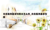 攻击服务器拿权限会怎么样_攻击服务器拿权限