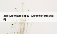 黑客入侵电脑会干什么_入侵黑客的电脑犯法吗