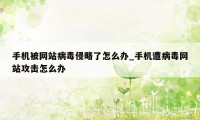 手机被网站病毒侵略了怎么办_手机遭病毒网站攻击怎么办