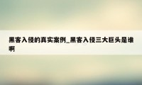 黑客入侵的真实案例_黑客入侵三大巨头是谁啊
