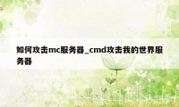 如何攻击mc服务器_cmd攻击我的世界服务器