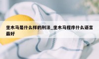 坐木马是什么样的刑法_坐木马程序什么语言最好