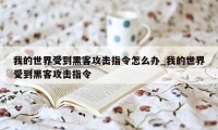 我的世界受到黑客攻击指令怎么办_我的世界受到黑客攻击指令