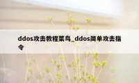 ddos攻击教程菜鸟_ddos简单攻击指令