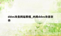 ddos攻击网站教程_内网ddos攻击软件