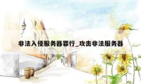非法入侵服务器罪行_攻击非法服务器