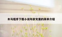 木马程序下载小说年龄文案的简单介绍