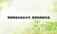 受到网络攻击的大学_受到的网络攻击