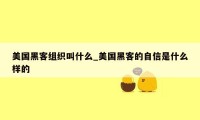 美国黑客组织叫什么_美国黑客的自信是什么样的