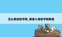 怎么黑进智学网_黑客入侵智学网教程