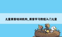 儿童黑客培训机构_黑客学习教程入门儿童