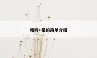 暗网+是的简单介绍
