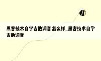 黑客技术自学吉他调音怎么样_黑客技术自学吉他调音