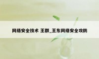 网络安全技术 王群_王东网络安全攻防