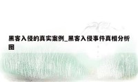 黑客入侵的真实案例_黑客入侵事件真相分析图