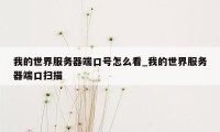 我的世界服务器端口号怎么看_我的世界服务器端口扫描