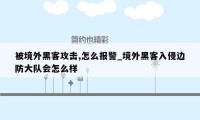 被境外黑客攻击,怎么报警_境外黑客入侵边防大队会怎么样