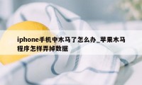 iphone手机中木马了怎么办_苹果木马程序怎样弄掉数据